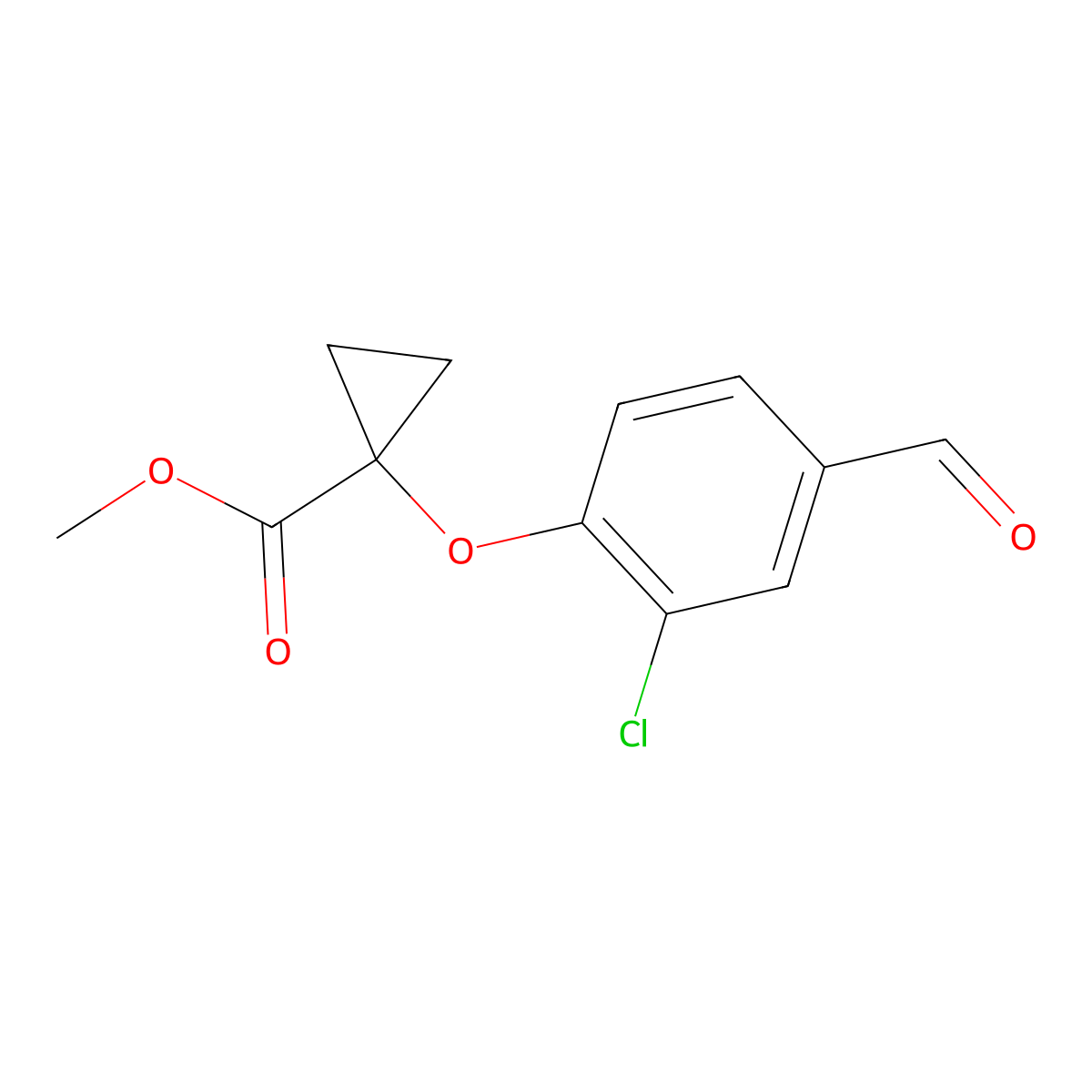 Methyl 1-(2-chloro-4-formylphenoxy)cyclopropanecarboxylate molecular structure, CAS 1399658-71-9