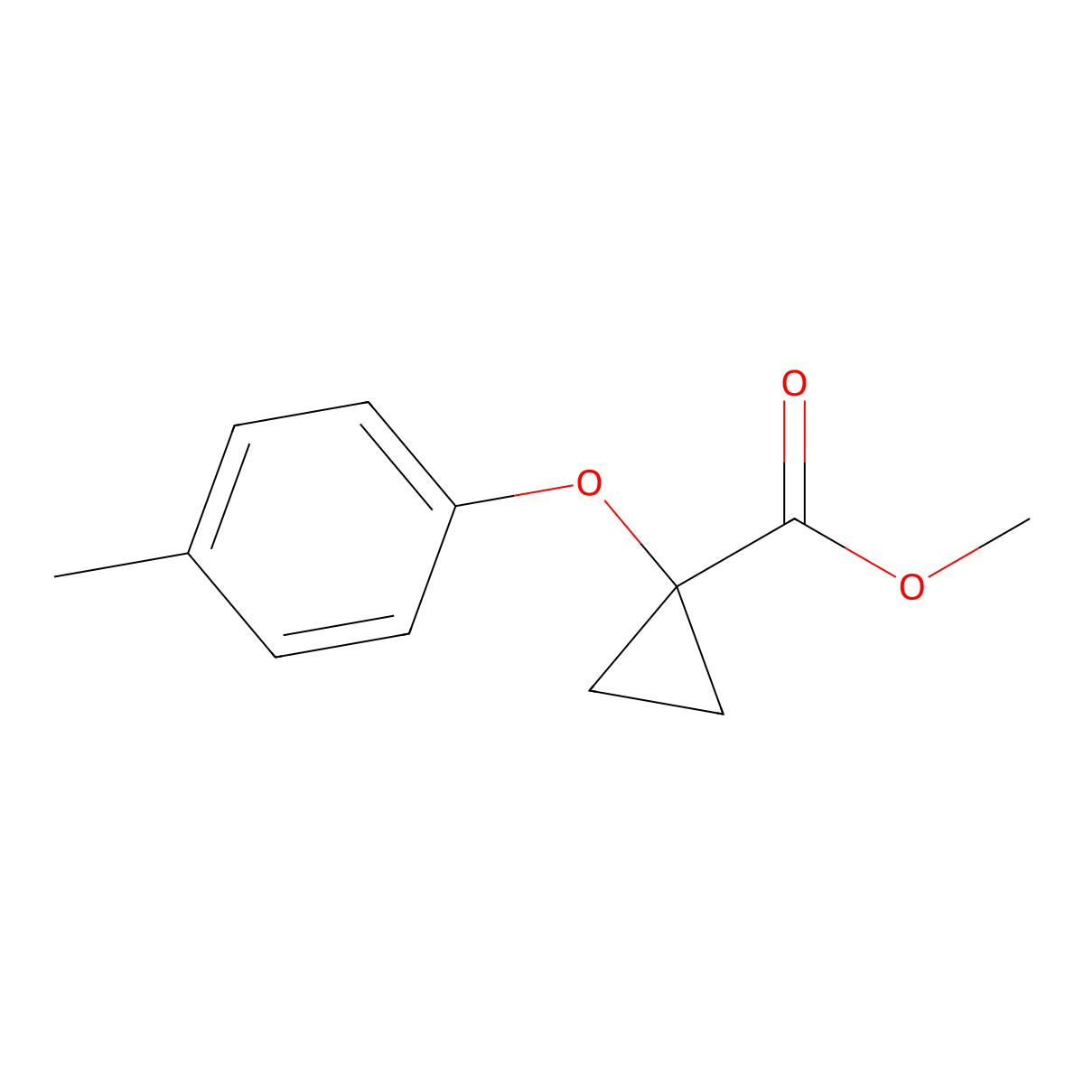 Methyl 1-(4-methylphenoxy)cyclopropanecarboxylate molecular structure, CAS 1399658-72-0