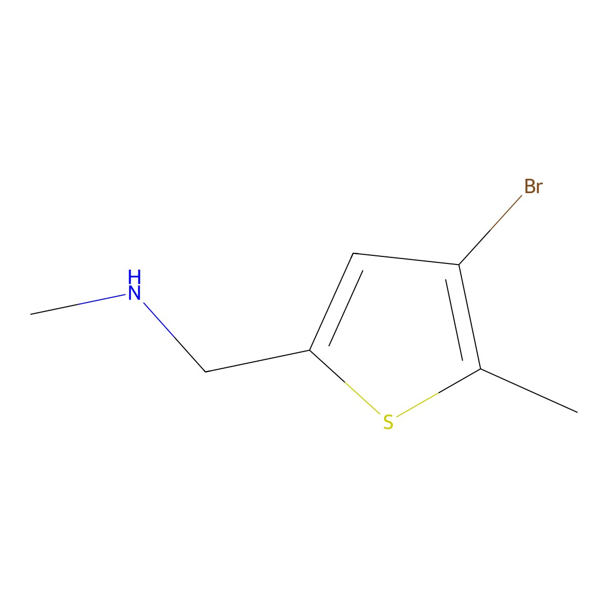 1-(4-Bromo-5-methylthiophen-2-yl)-N-methylmethanamine molecular structure, CAS 1399658-90-2