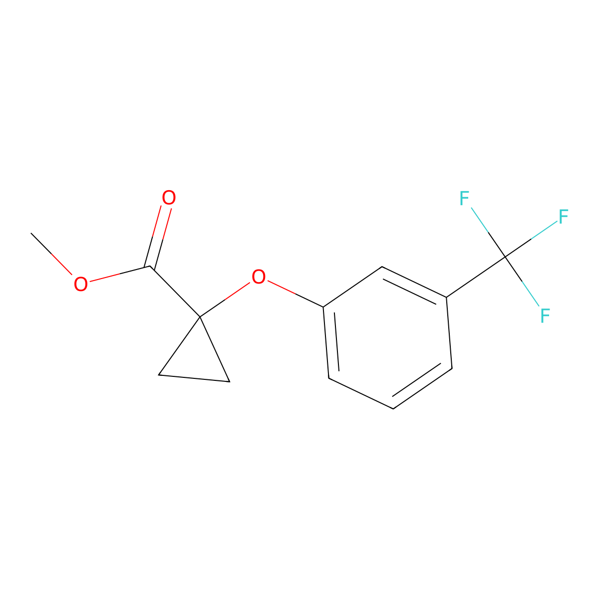 Methyl 1-[3-(trifluoromethyl)phenoxy]cyclopropanecarboxylate molecular structure, CAS 1399659-12-1