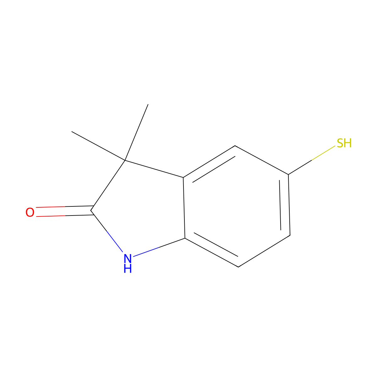 5-Mercapto-3,3-dimethylindolin-2-one molecular structure, CAS 1399659-26-7