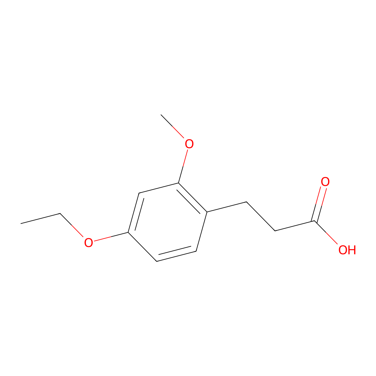 4-Ethoxy-2-methoxyphenylpropanoic acid molecular structure, CAS 1399659-51-8