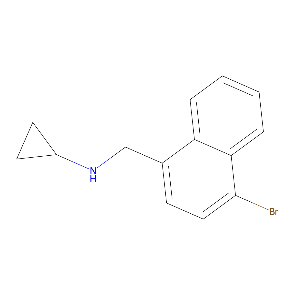 N-((4-Bromonaphthalen-1-yl)methyl)cyclopropanamine molecular structure, CAS 1399659-59-6