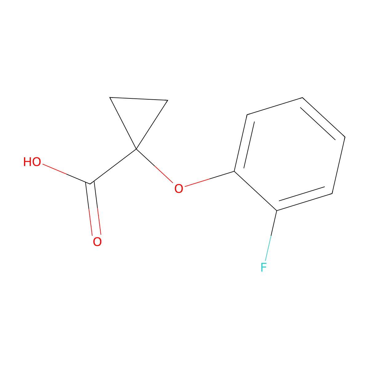 1-(2-Fluorophenoxy)cyclopropane-1-carboxylic acid molecular structure, CAS 1399659-67-6