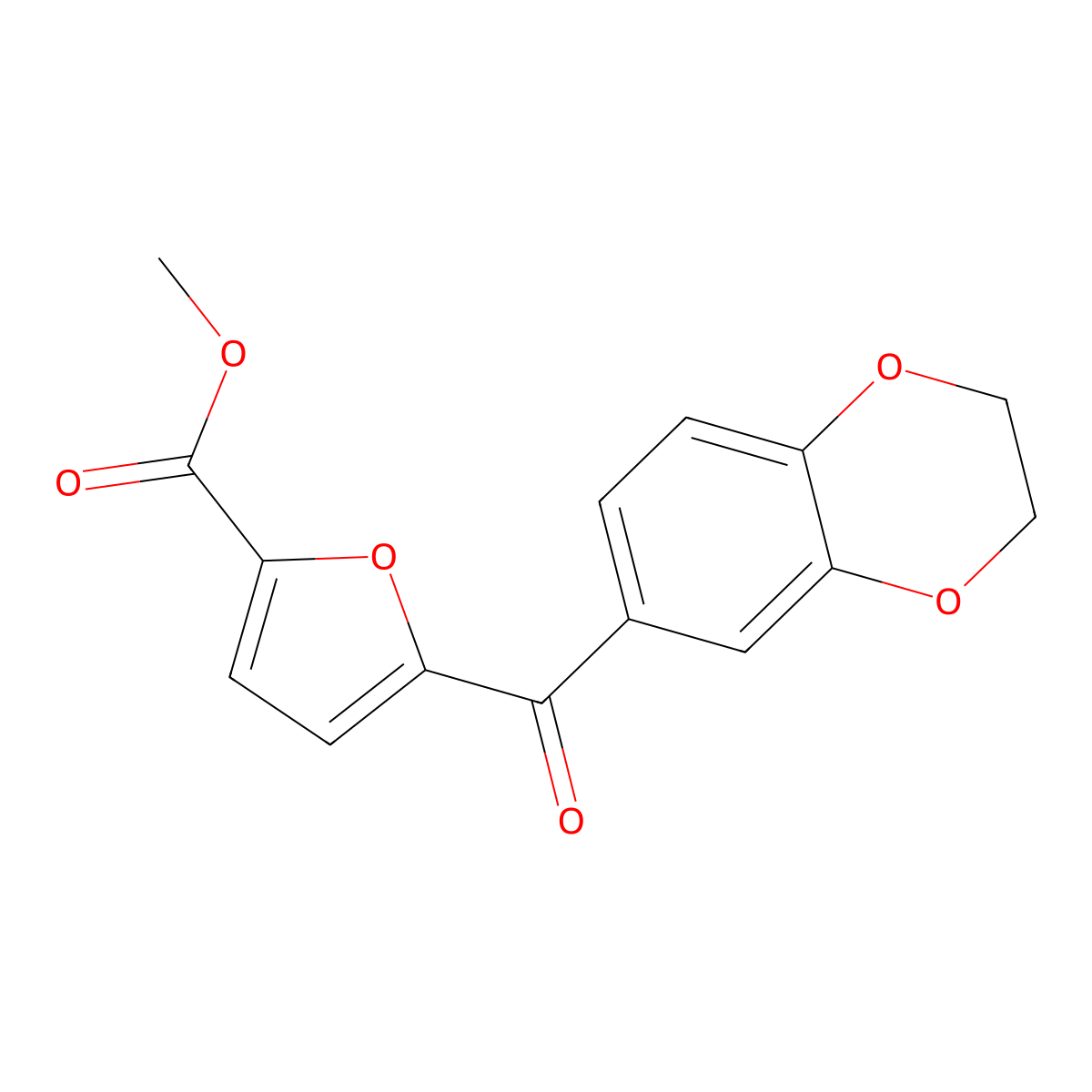 Methyl 5-(2,3-dihydrobenzo[b][1,4]dioxine-6-carbonyl)furan-2-carboxylate molecular structure, CAS 1399660-16-2