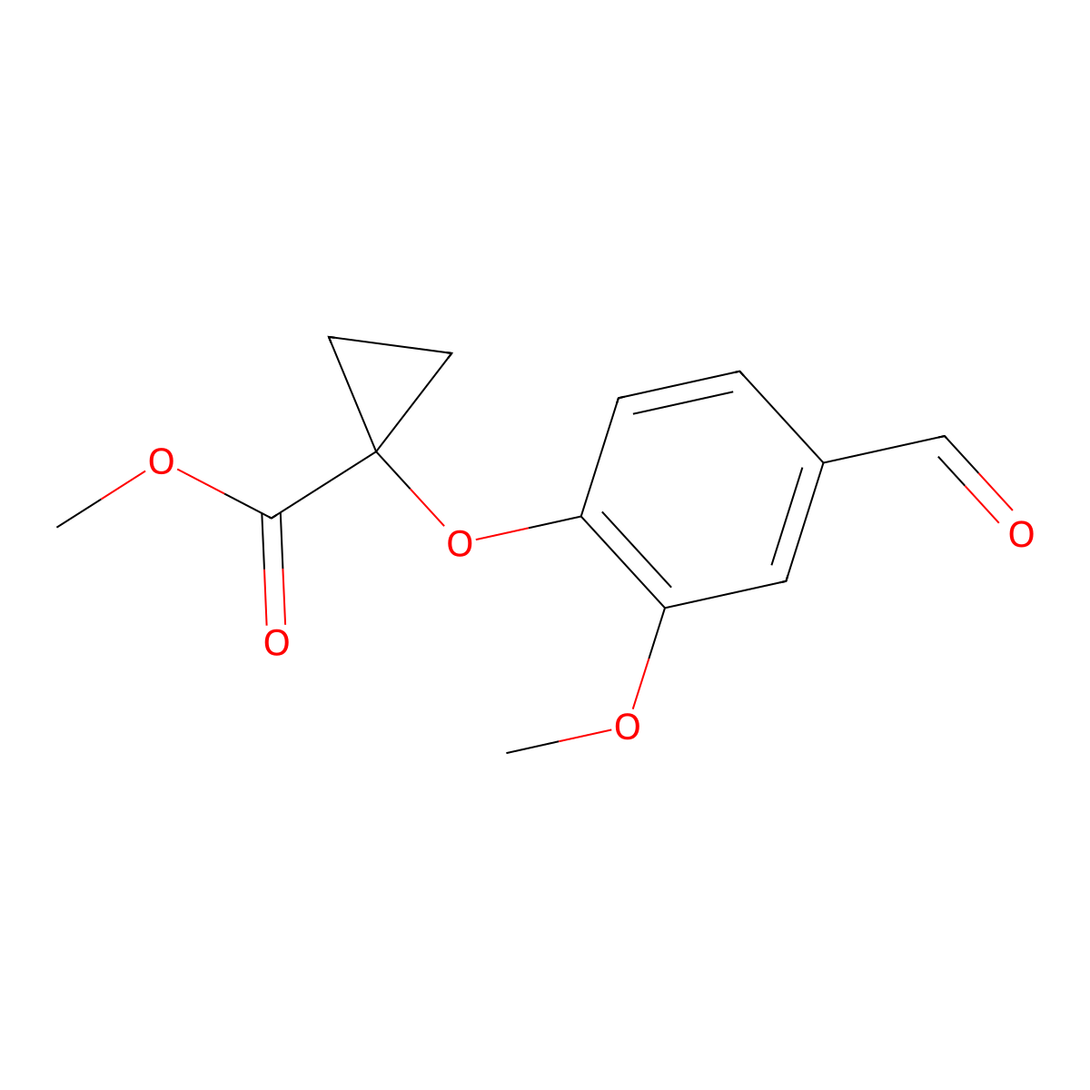 Methyl 1-(4-formyl-2-methoxyphenoxy)cyclopropanecarboxylate molecular structure, CAS 1399660-23-1