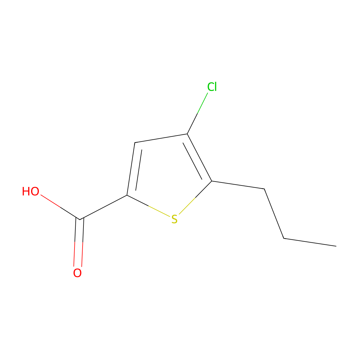 4-Chloro-5-propylthiophene-2-carboxylic acid molecular structure, CAS 1399660-65-1