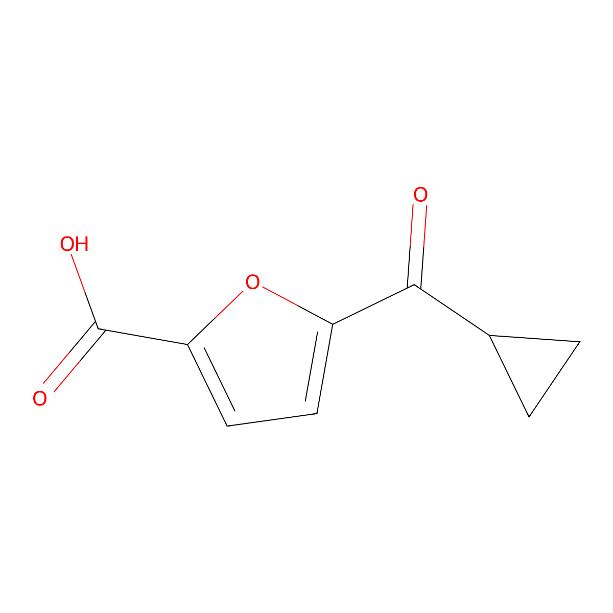 5-(Cyclopropanecarbonyl)furan-2-carboxylic acid molecular structure, CAS 1399660-82-2