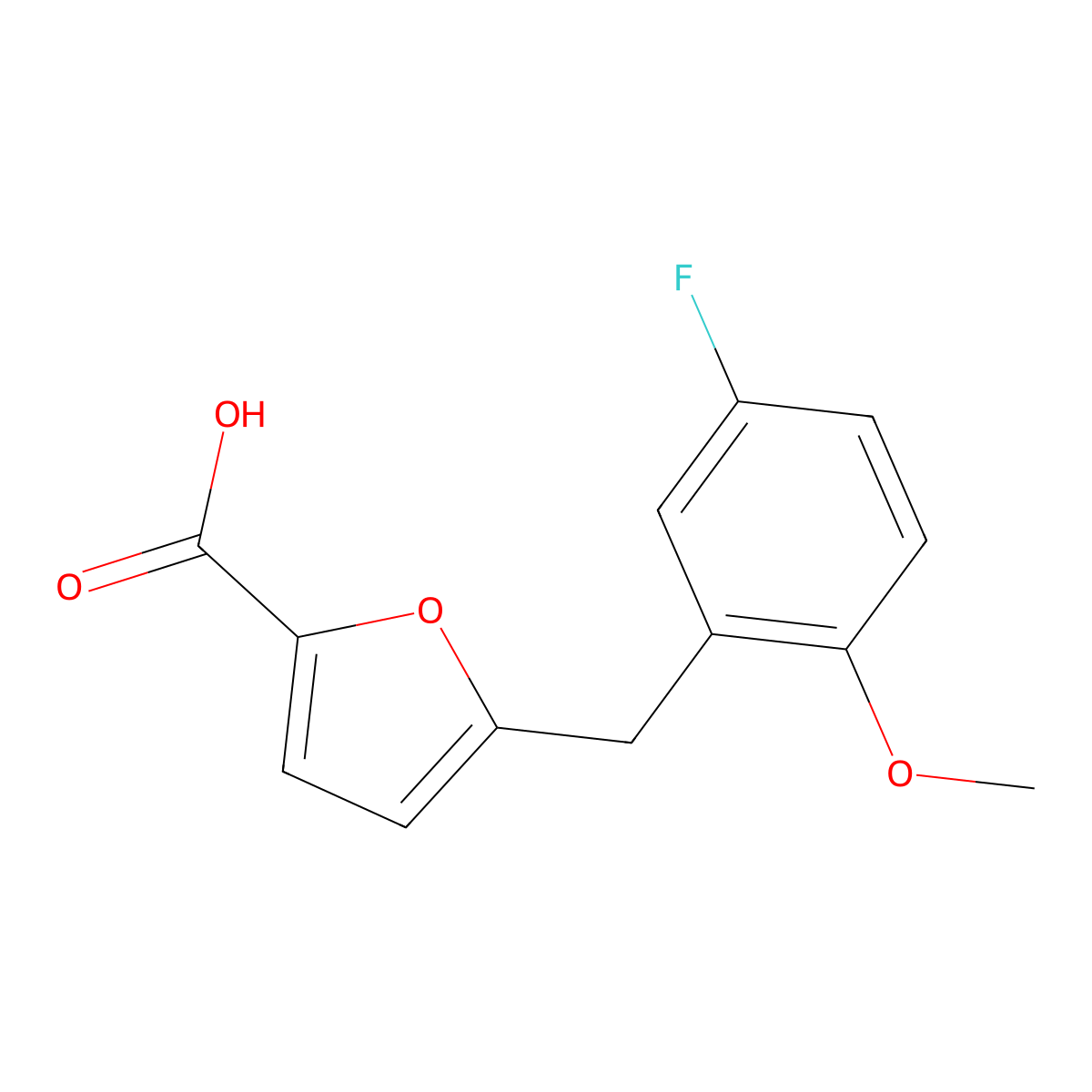 5-(5-Fluoro-2-methoxybenzyl)furan-2-carboxylic acid molecular structure, CAS 1399660-89-9