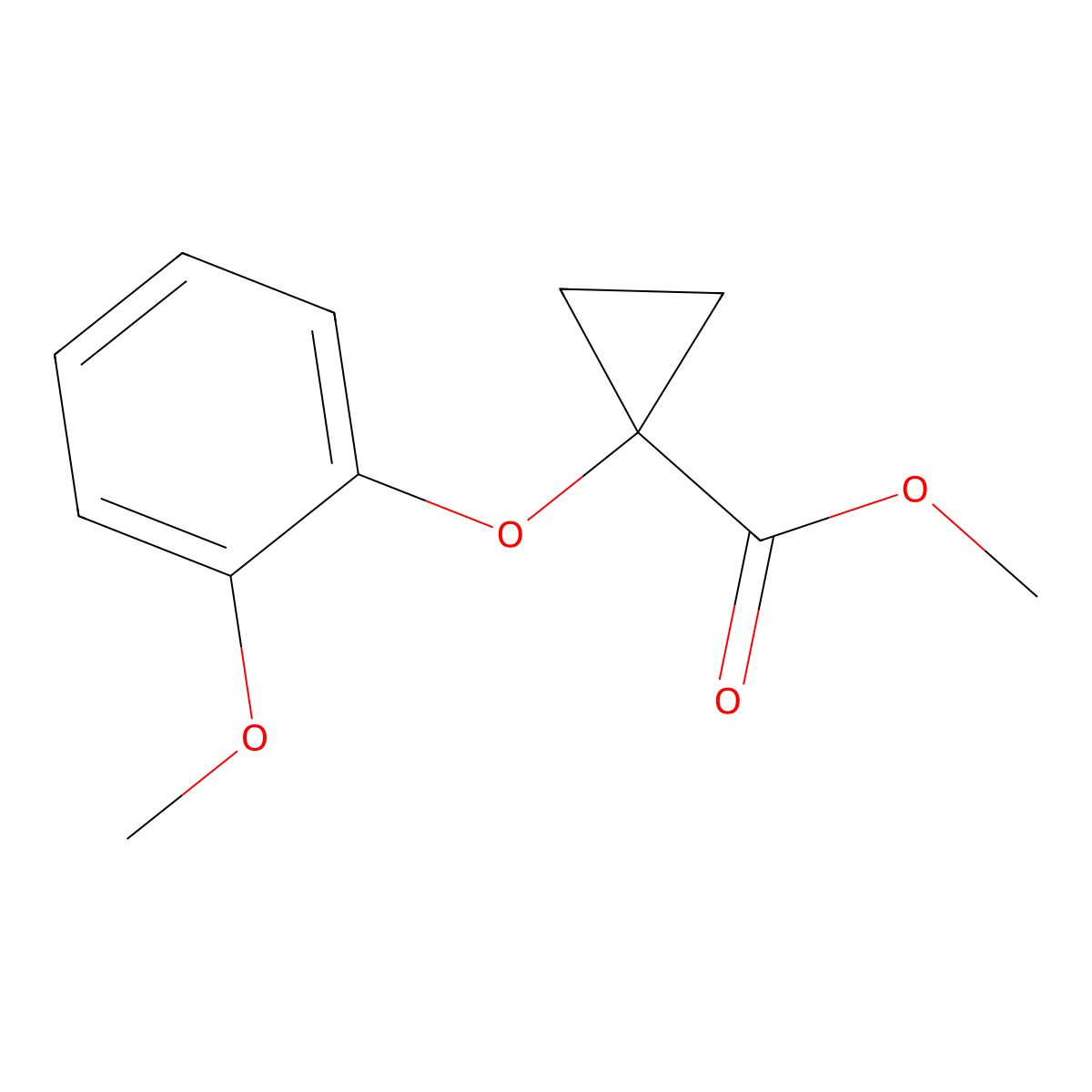 1-(2-Methoxy-phenoxy)-cyclopropanecarboxylic acid methyl ester molecular structure, CAS 1399660-94-6