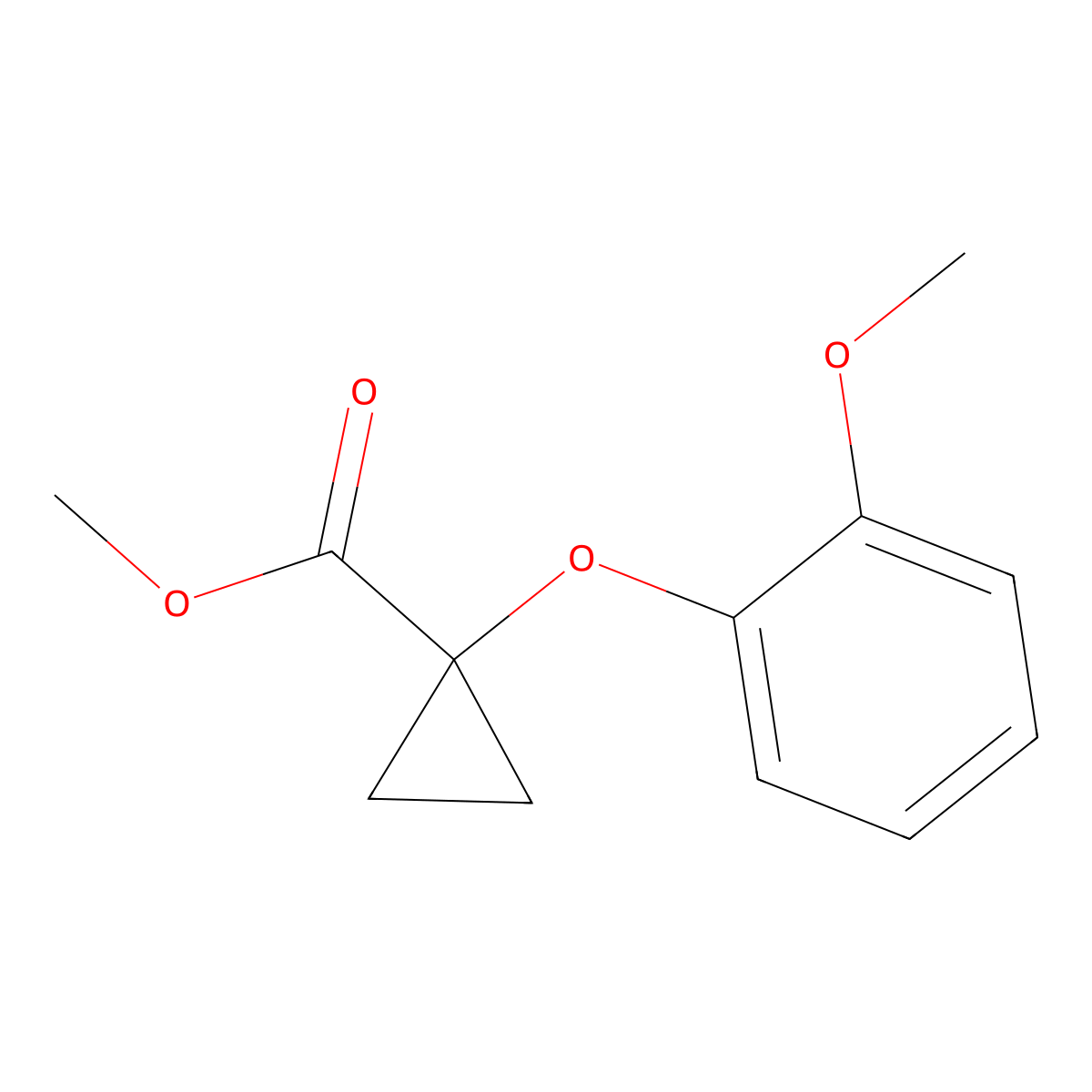 1-(2-Methoxy-phenoxy)-cyclopropanecarboxylic acid methyl ester molecular structure, CAS 1399660-94-6