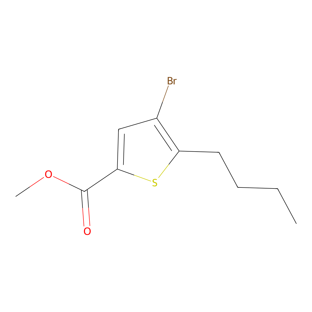 Methyl 4-bromo-5-butylthiophene-2-carboxylate molecular structure, CAS 1399661-48-3