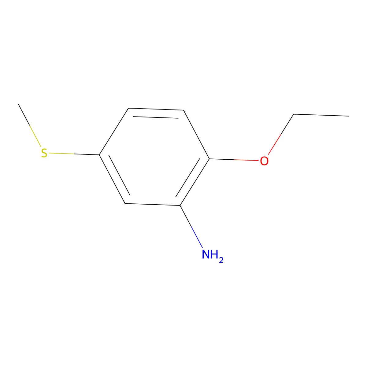 2-Ethoxy-5-(methylthio)aniline molecular structure, CAS 1399661-90-5
