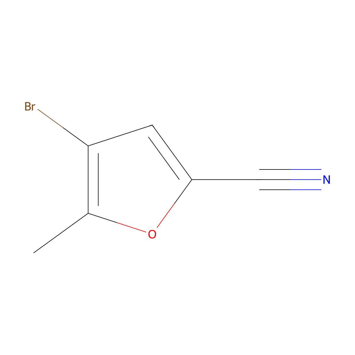 4-Bromo-5-methylfuran-2-carbonitrile molecular structure, CAS 1399661-99-4