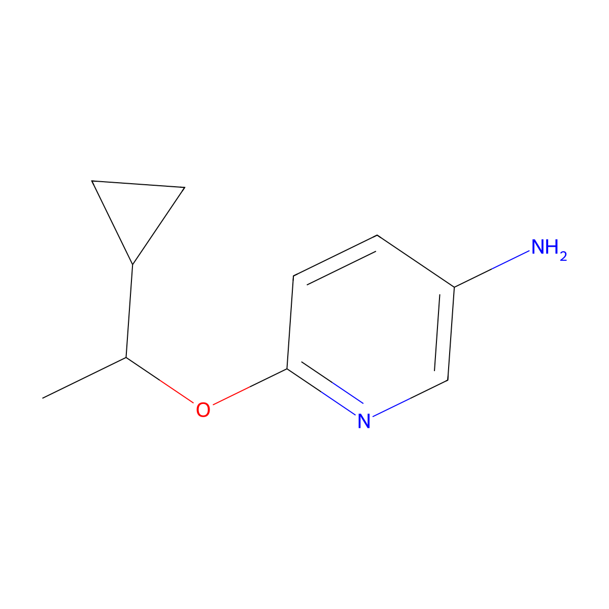 6-(1-Cyclopropylethoxy)pyridin-3-amine molecular structure, CAS 1399662-13-5