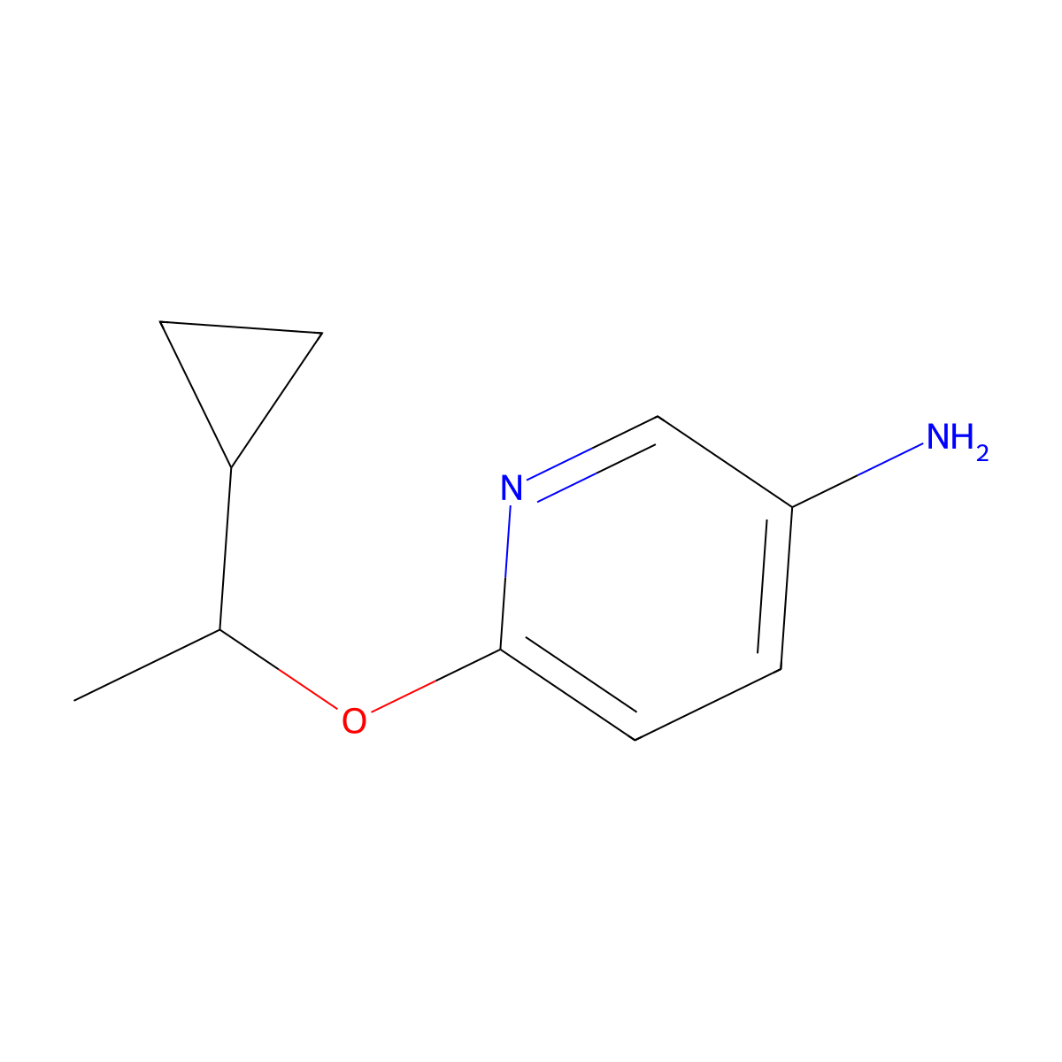 6-(1-Cyclopropylethoxy)pyridin-3-amine molecular structure, CAS 1399662-13-5