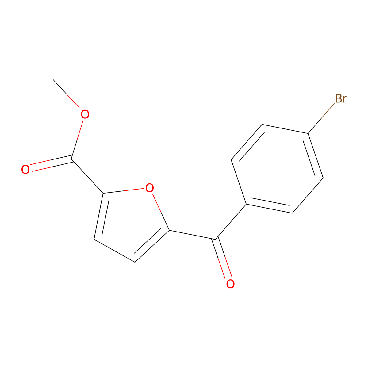 Methyl 5-(4-bromobenzoyl)furan-2-carboxylate molecular structure, CAS 1399662-40-8