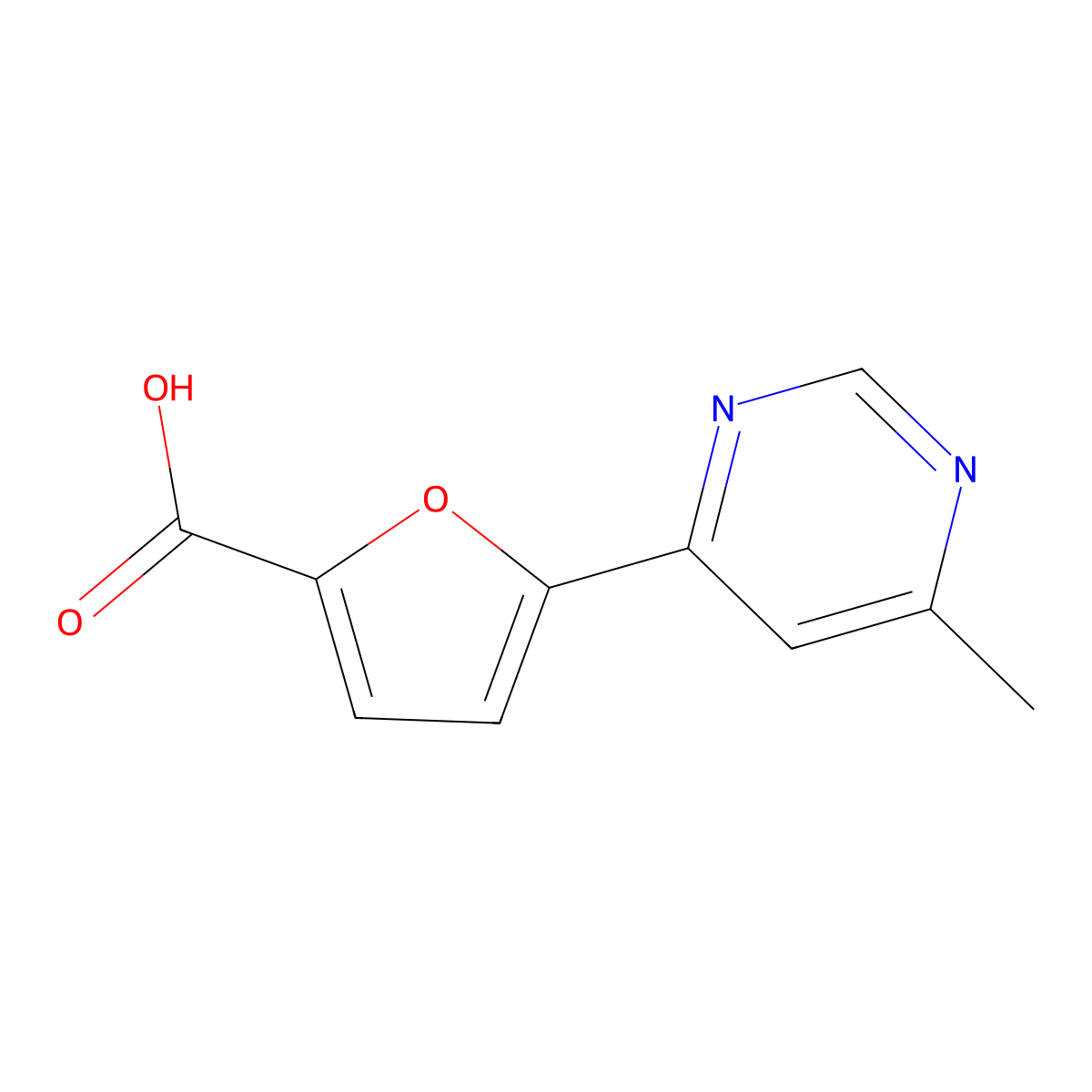 5-(6-Methylpyrimidin-4-yl)furan-2-carboxylic acid molecular structure, CAS 1399662-66-8