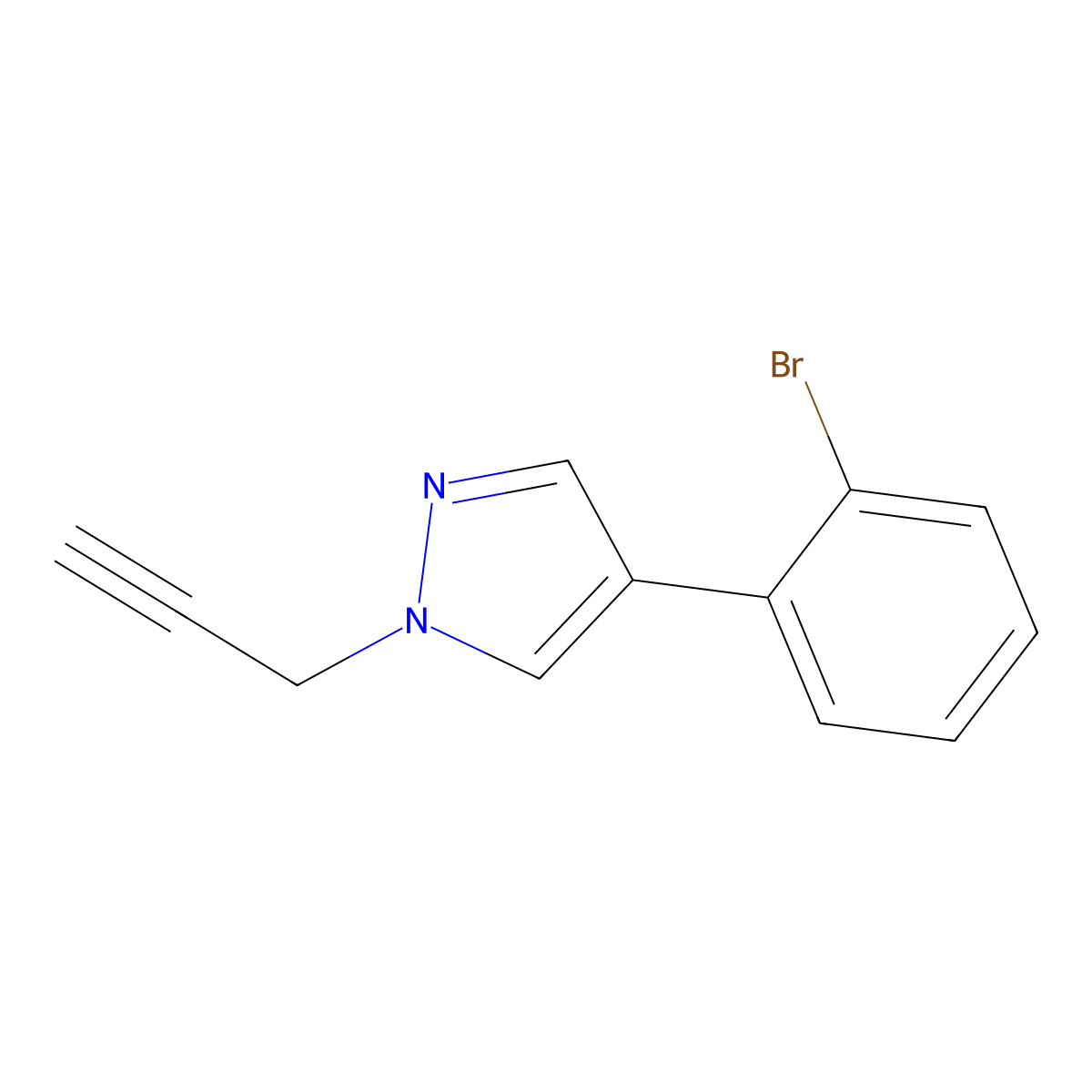 4-(2-Bromophenyl)-1-(prop-2-yn-1-yl)-1H-pyrazole molecular structure, CAS 1399662-73-7