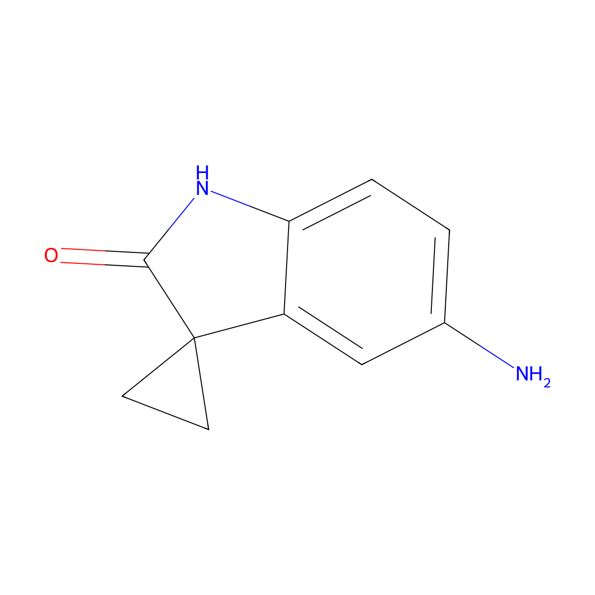 5'-Amino-1',2'-dihydrospiro[cyclopropane-1,3'-indole]-2'-one molecular structure, CAS 1399663-06-9