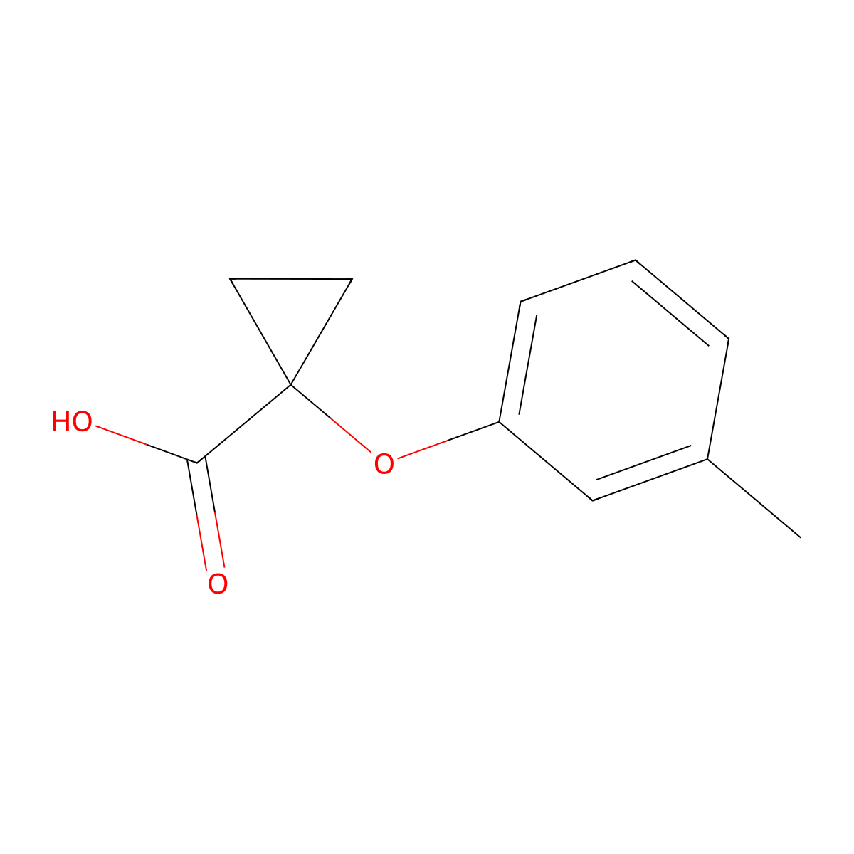 1-m-Tolyloxy-cyclopropanecarboxylic acid molecular structure, CAS 1399663-34-3