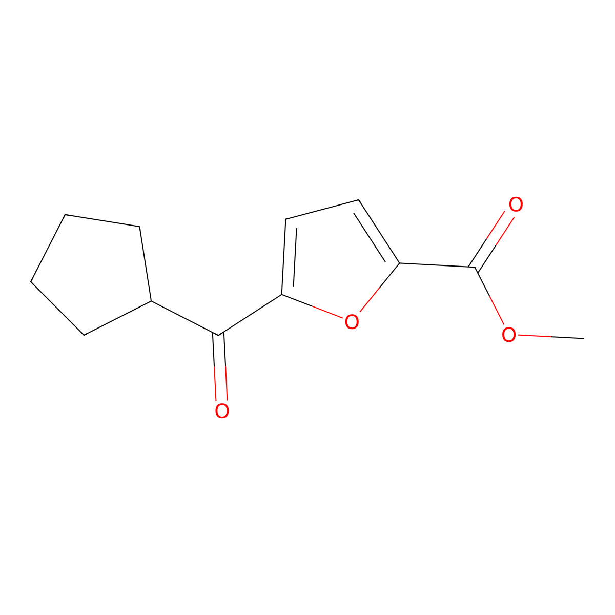 Methyl 5-(cyclopentanecarbonyl)furan-2-carboxylate molecular structure, CAS 1399663-54-7