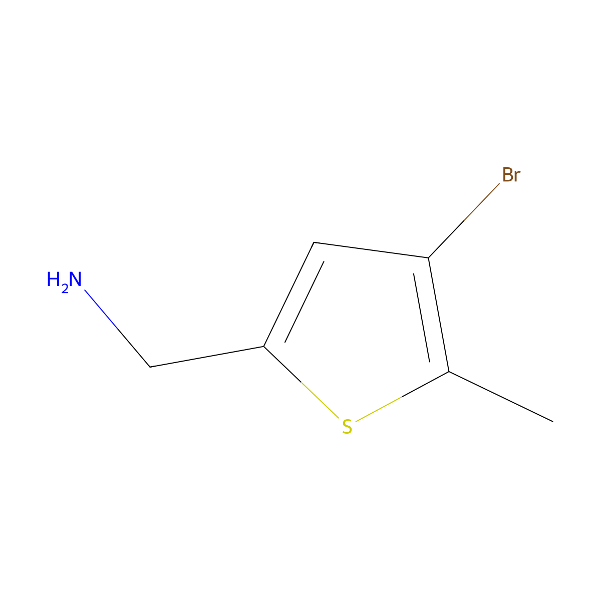 (4-Bromo-5-methylthiophen-2-yl)methanamine molecular structure, CAS 1399663-69-4