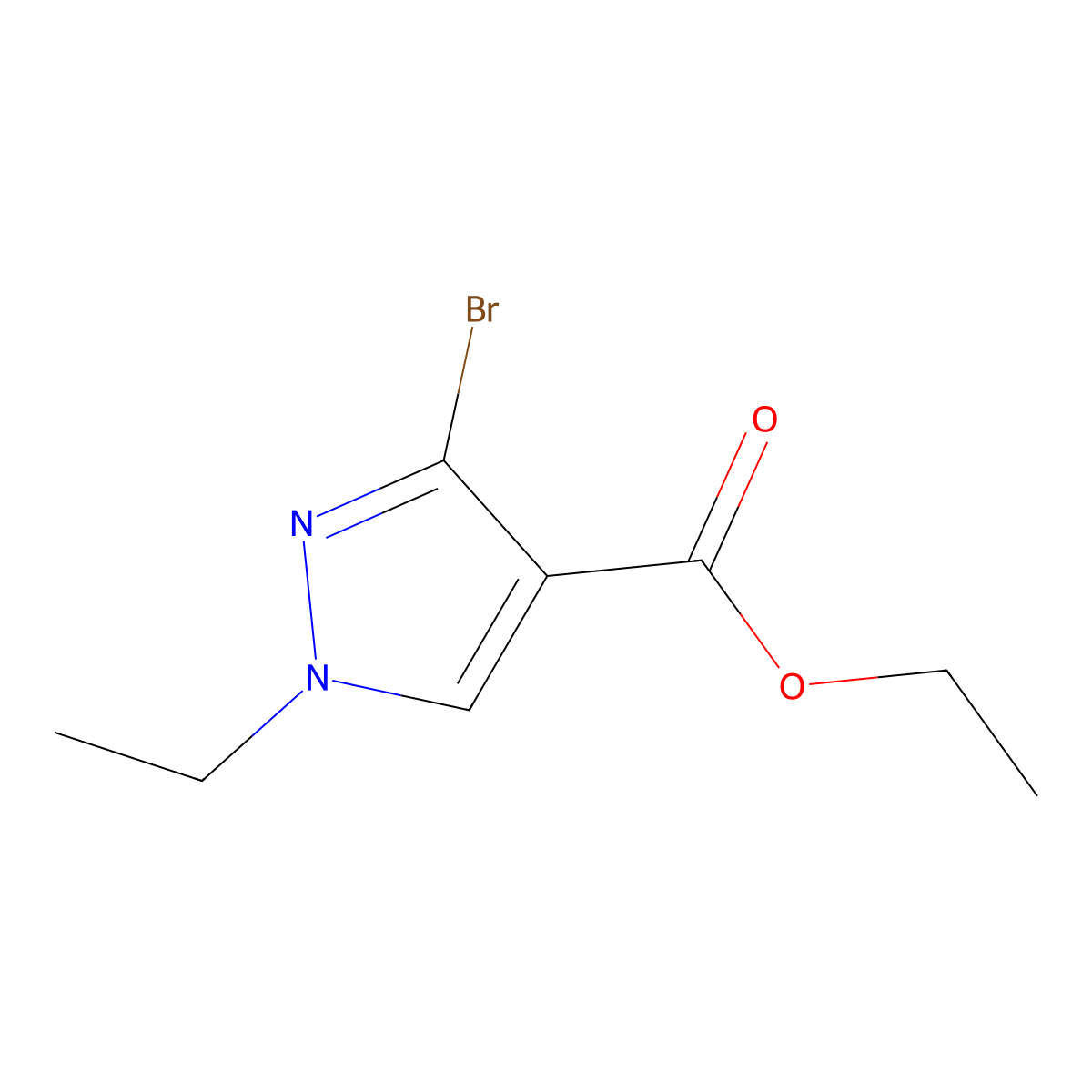 Ethyl 3-bromo-1-ethyl-1H-pyrazole-4-carboxylate molecular structure, CAS 1399663-96-7