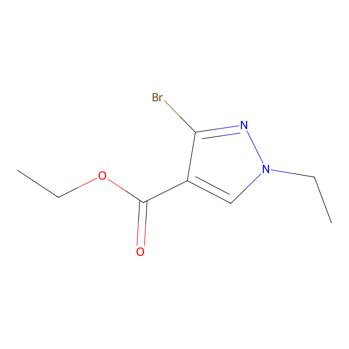 Ethyl 3-bromo-1-ethyl-1H-pyrazole-4-carboxylate molecular structure, CAS 1399663-96-7