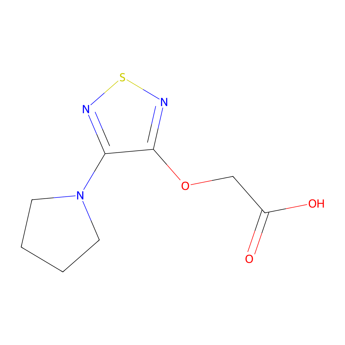 2-((4-(Pyrrolidin-1-yl)-1,2,5-thiadiazol-3-yl)oxy)acetic acid molecular structure, CAS 1399664-25-5
