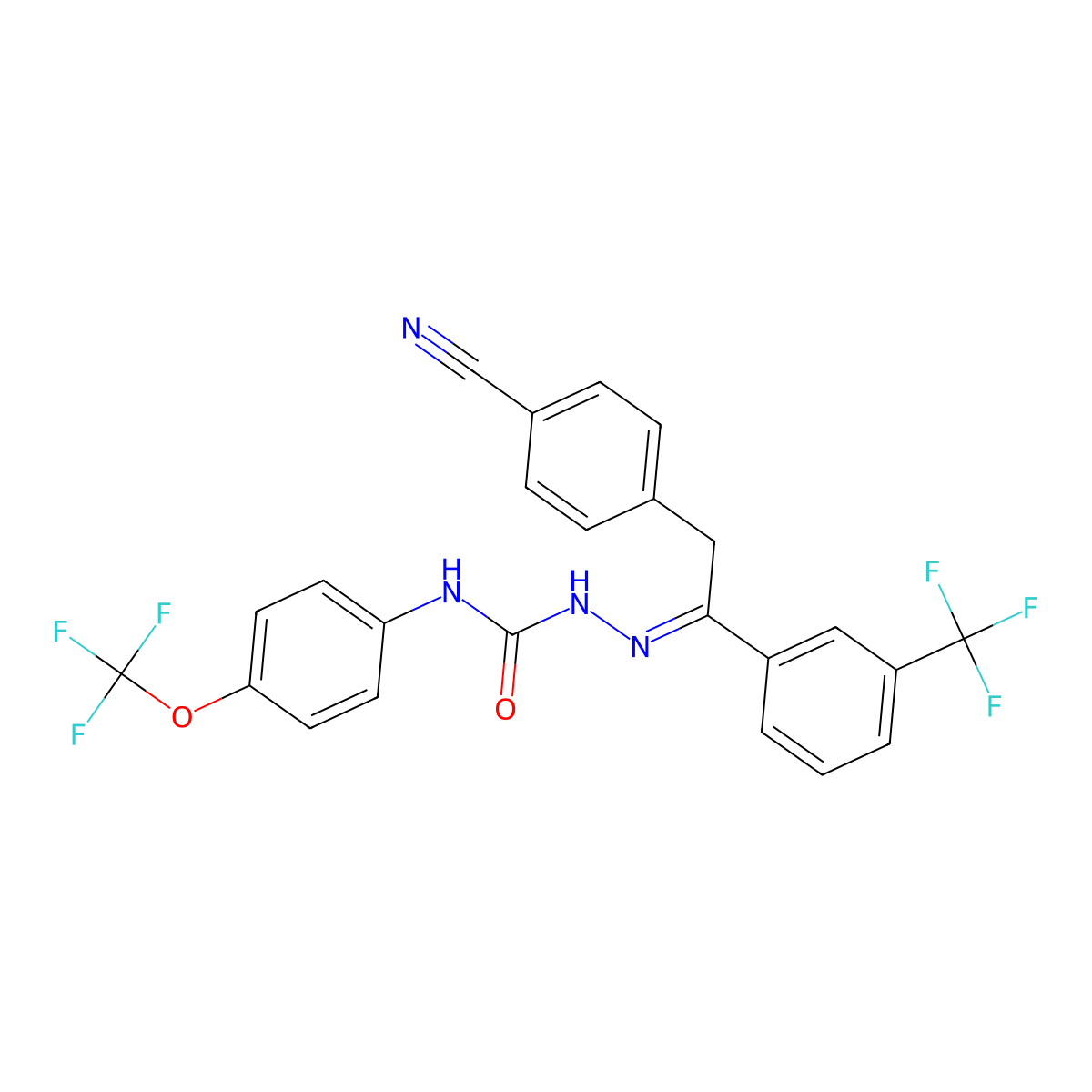 Metaflumizone molecular structure, CAS 139968-49-3