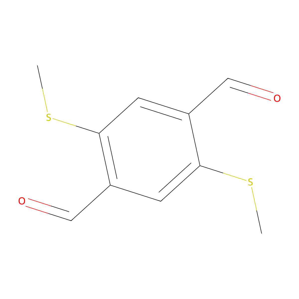 2,5-Bis(methylthio)terephthalaldehyde molecular structure, CAS 1399690-77-7