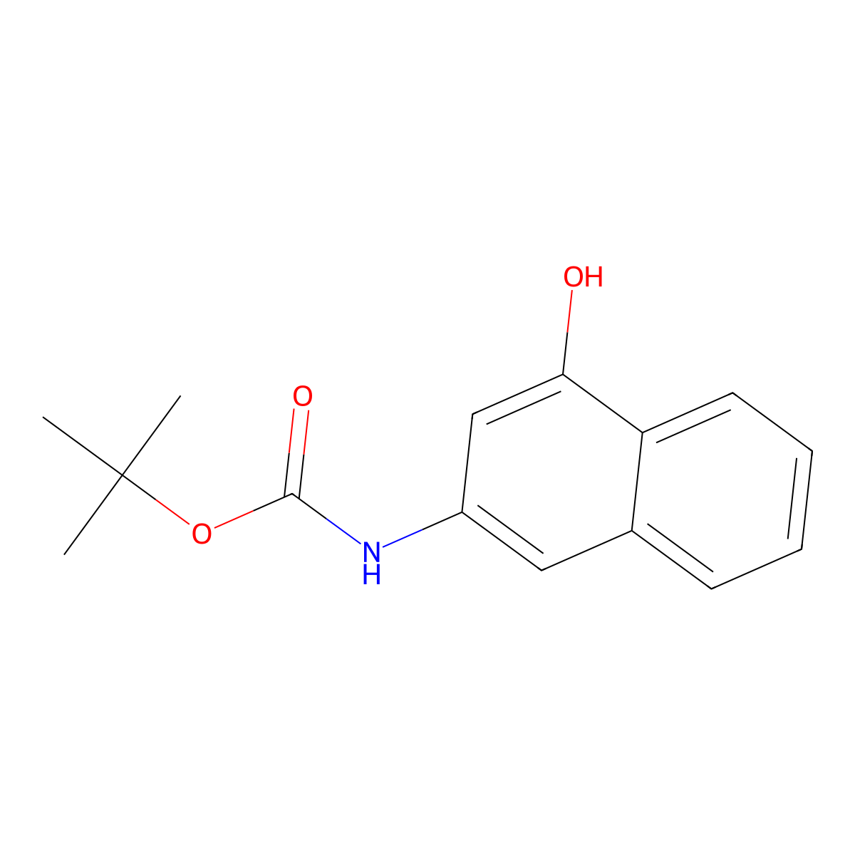 tert-Butyl (4-hydroxynaphthalen-2-yl)carbamate molecular structure, CAS 139975-98-7