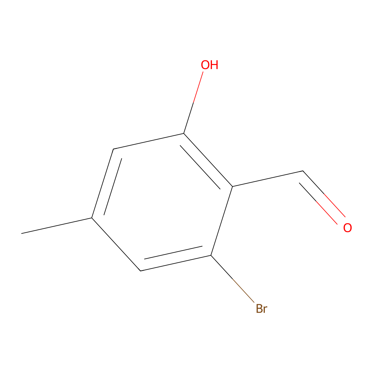 Benzaldehyde, 2-bromo-6-hydroxy-4-methyl- molecular structure, CAS 139976-21-9