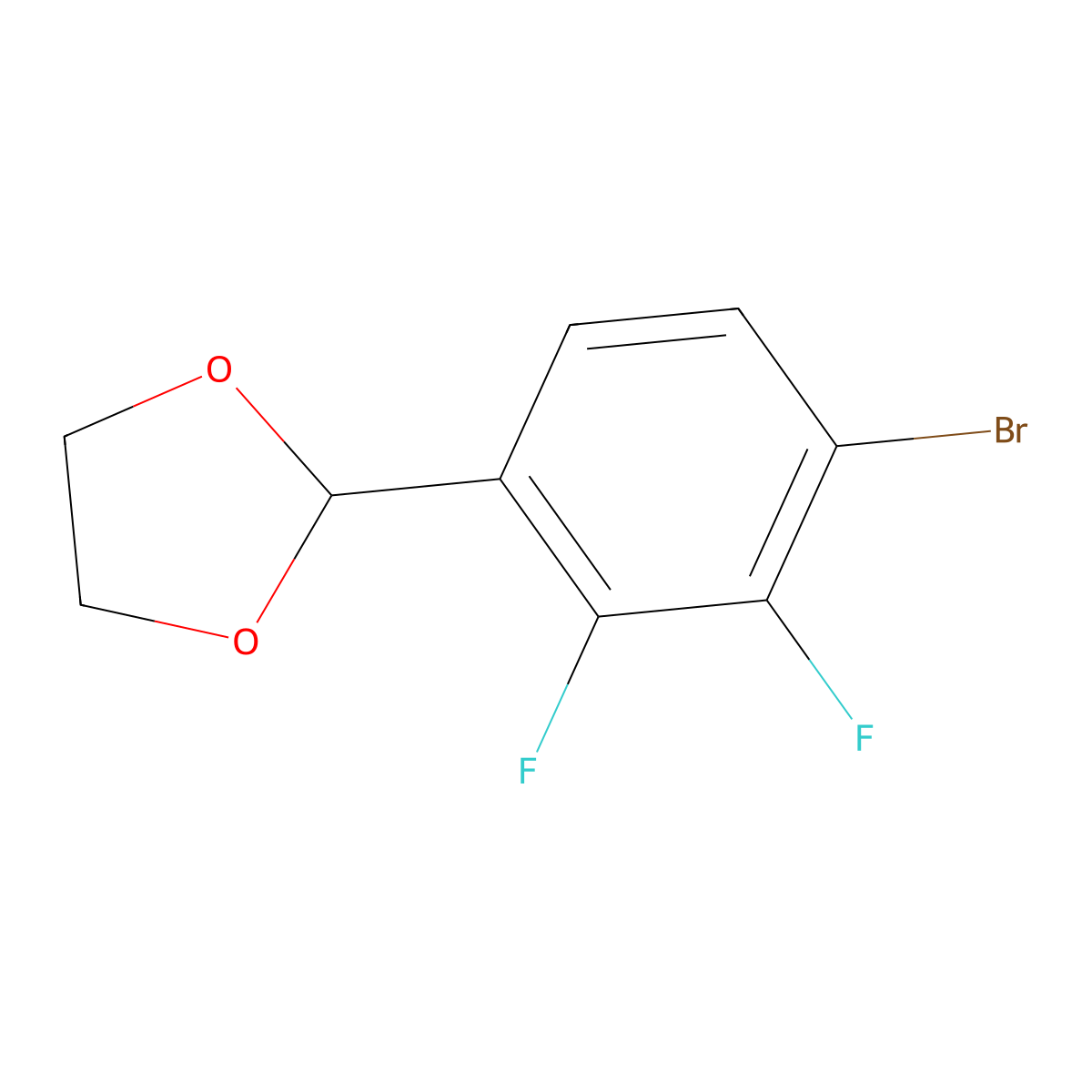 2-(4-Bromo-2,3-difluorophenyl)-1,3-dioxolane molecular structure, CAS 1399765-04-8