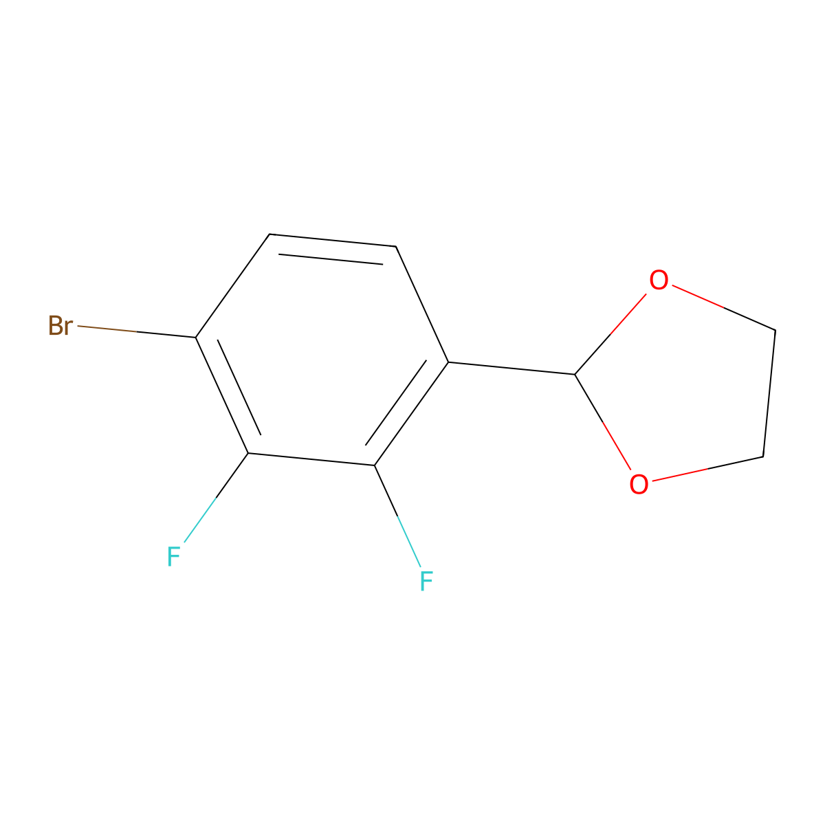 2-(4-Bromo-2,3-difluorophenyl)-1,3-dioxolane molecular structure, CAS 1399765-04-8