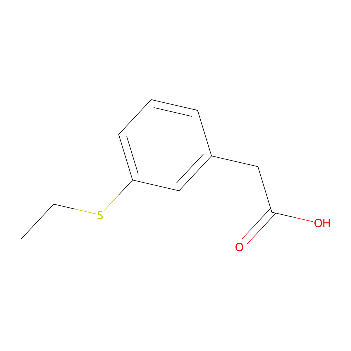 2-(3-(Ethylsulfanyl)phenyl)acetic acid molecular structure, CAS 139988-04-8