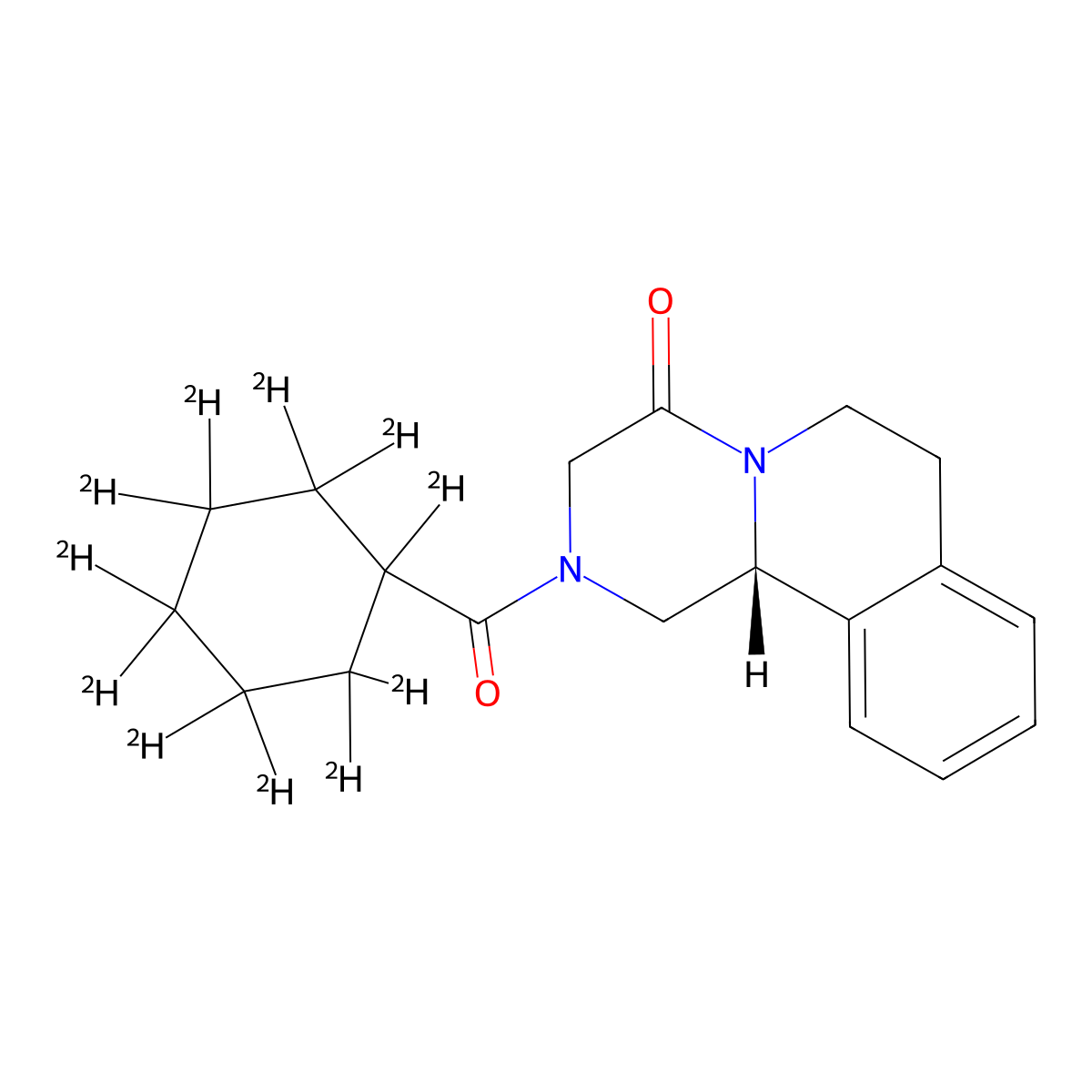 (R)-Praziquantel-d11 molecular structure, CAS 1399880-38-6