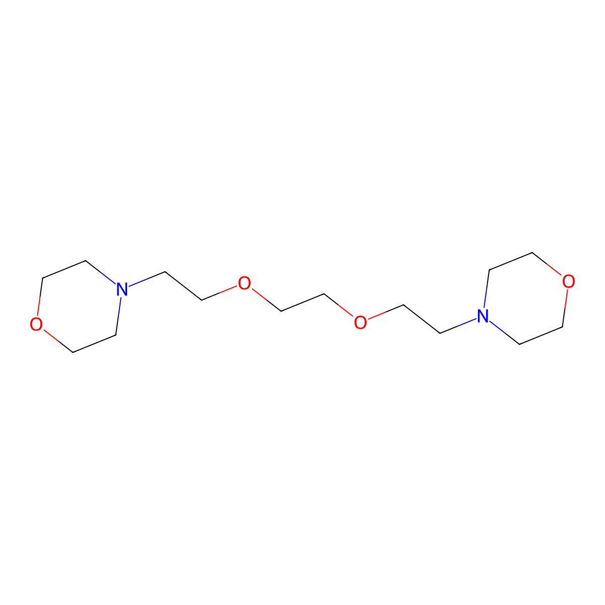 Poly(oxy-1,2-ethanediyl), alpha-[2-(4-morpholinyl)ethyl]-omega-[2-(4-morpholinyl)ethoxy]- molecular structure, CAS 139989-50-7