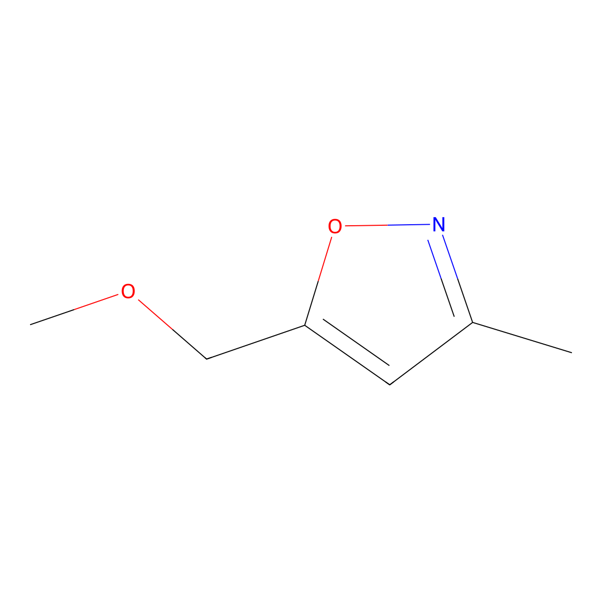 Isoxazole, 5-(methoxymethyl)-3-methyl- molecular structure, CAS 13999-31-0