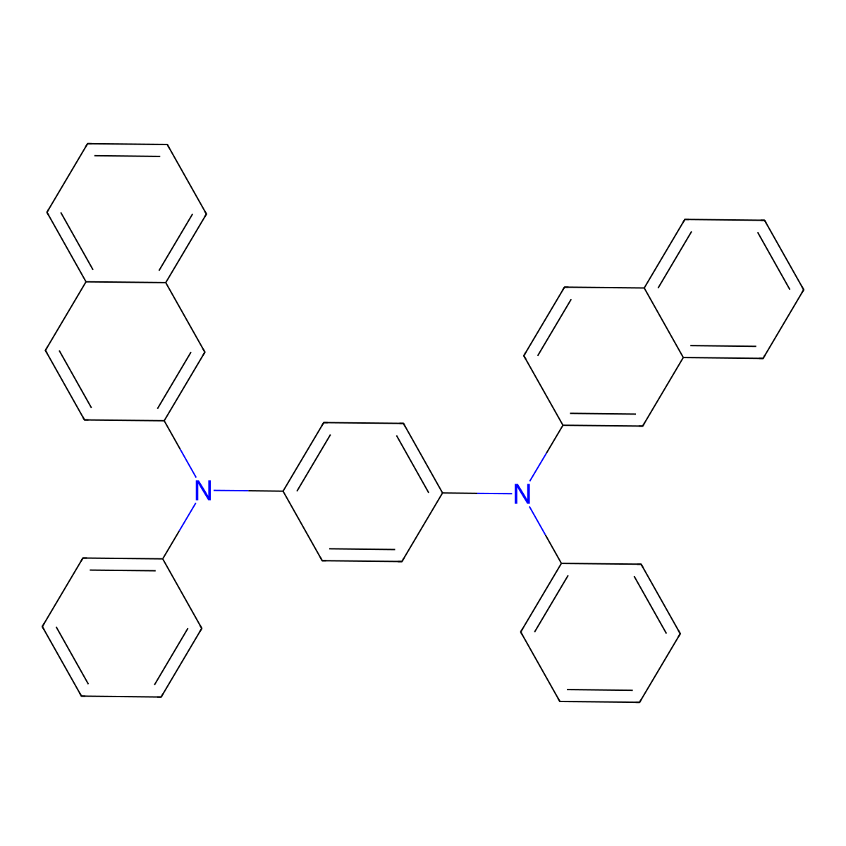 N,N'-Di(naphthalen-2-yl)-n,n'-diphenylbenzene-1,4-diamine molecular structure, CAS 139994-47-1