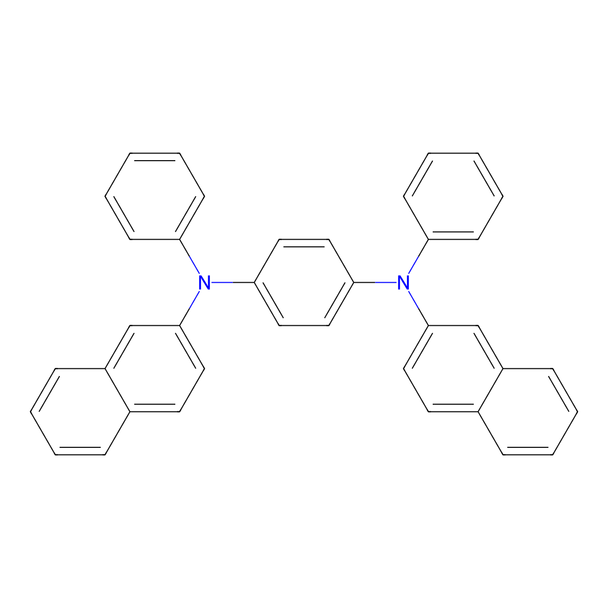 N,N'-Di(naphthalen-2-yl)-n,n'-diphenylbenzene-1,4-diamine molecular structure, CAS 139994-47-1