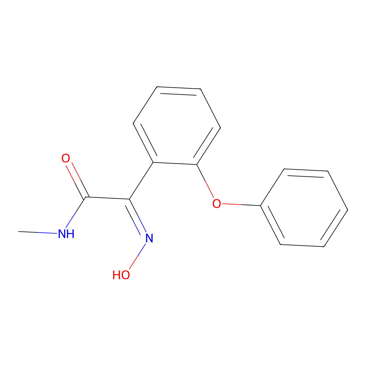 (E)-2-(Hydroxyimino)-N-methyl-2-(2-phenoxyphenyl)acetamide molecular structure, CAS 139995-86-1