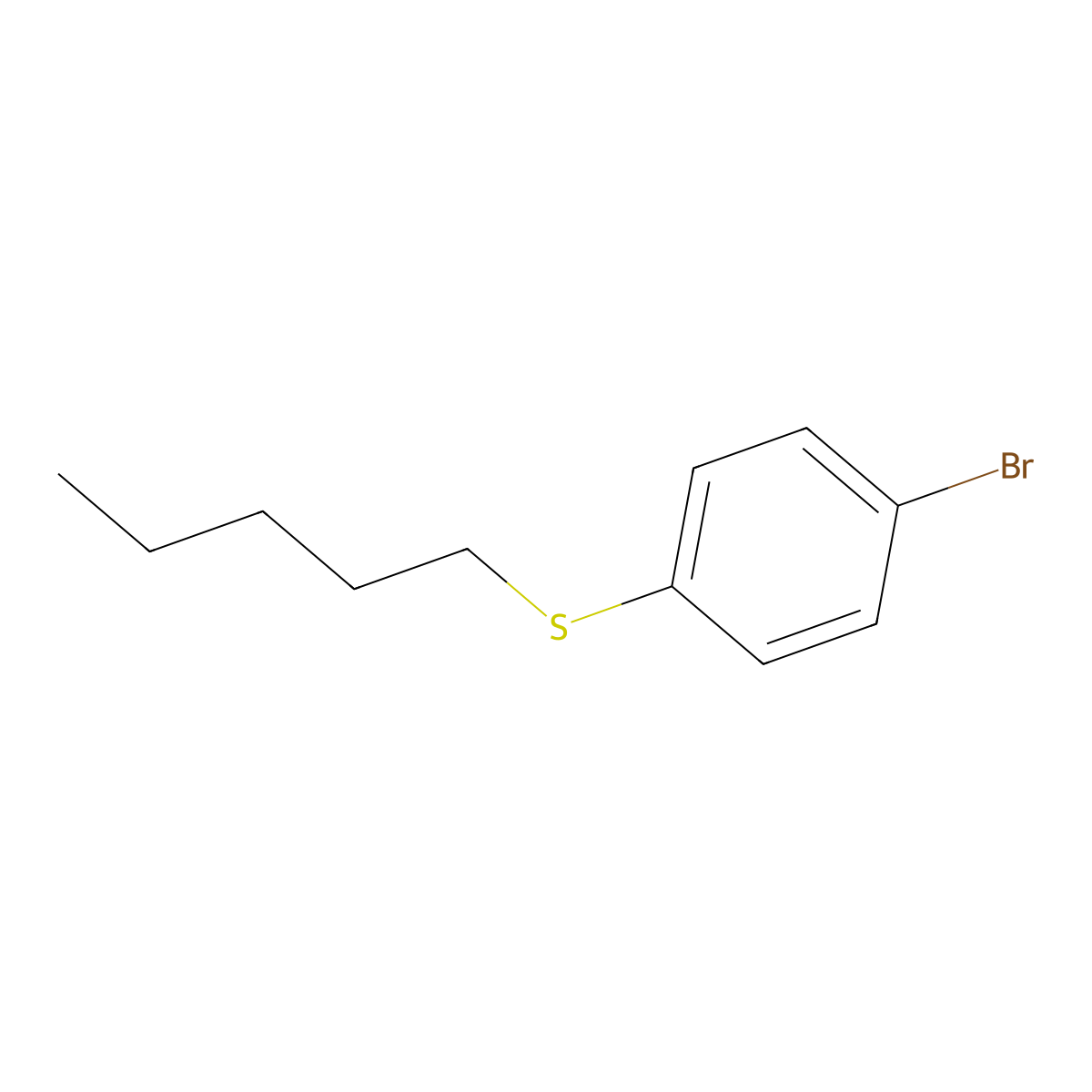 Benzene, 1-bromo-4-(pentylthio)- molecular structure, CAS 139996-18-2