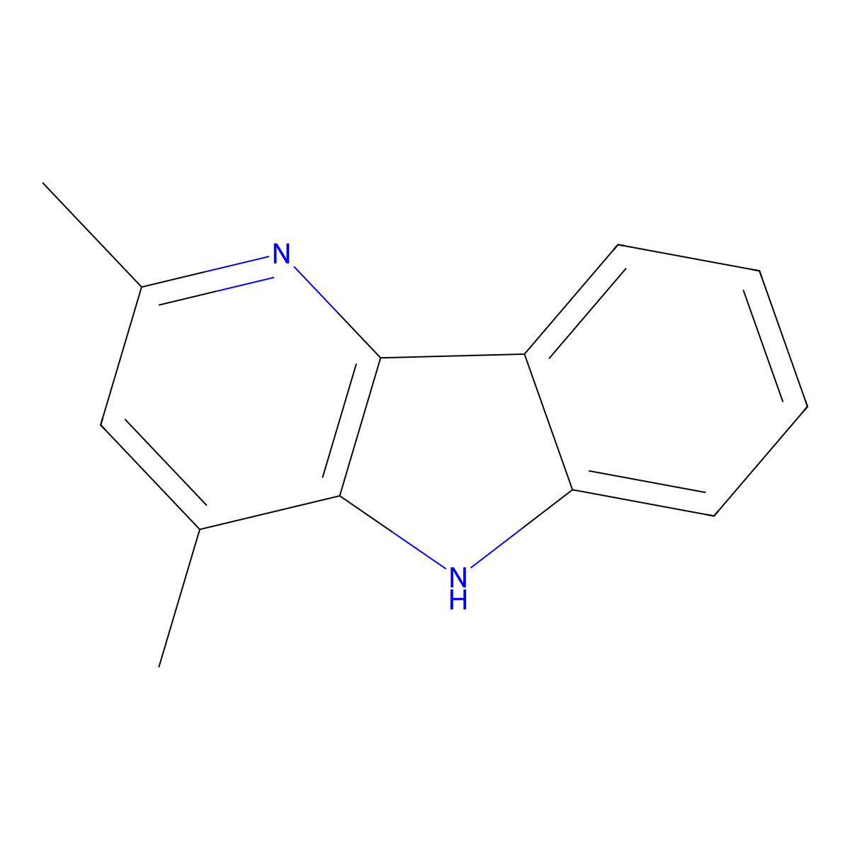 2,4-dimethyl-5H-pyrido[3,2-b]indole hydrochloride molecular structure, CAS 14-13-1