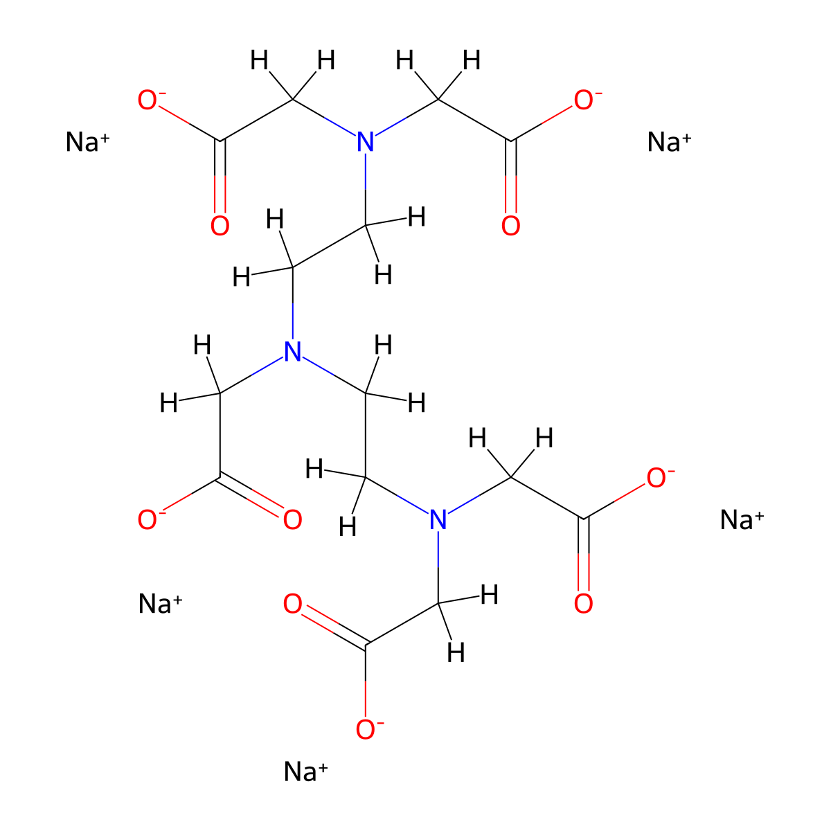 Pentasodium Pentetate molecular structure, CAS 140-01-2