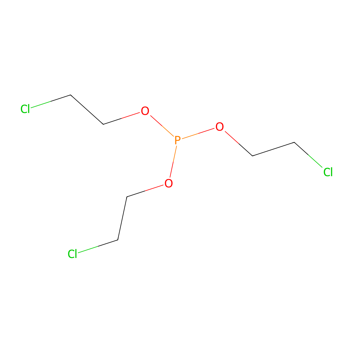 Tris(2-chloroethyl) phosphite molecular structure, CAS 140-08-9