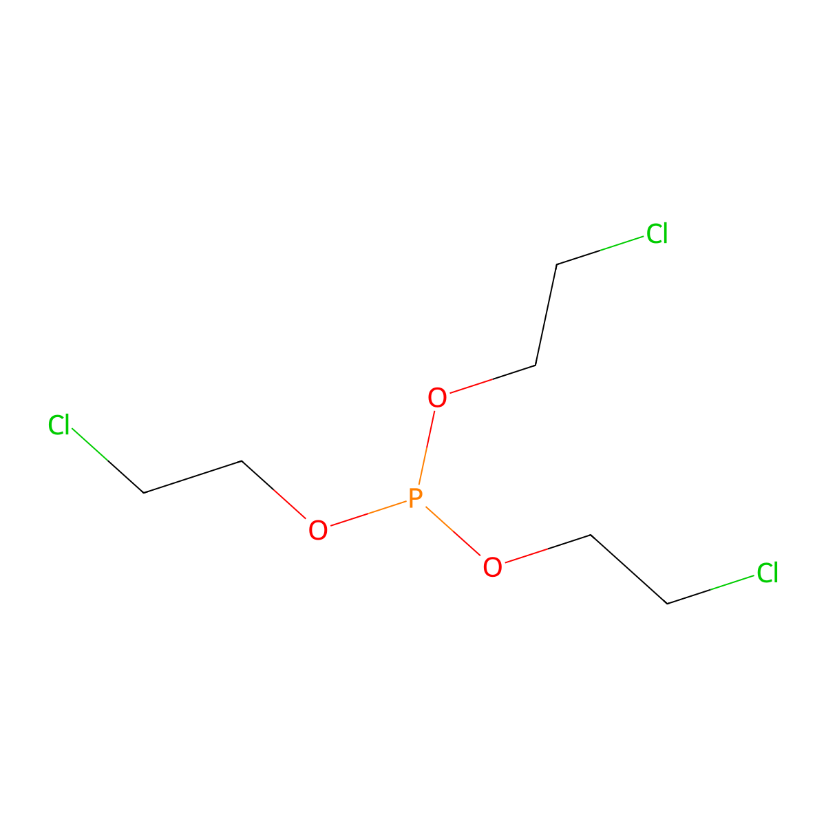 Tris(2-chloroethyl) phosphite molecular structure, CAS 140-08-9