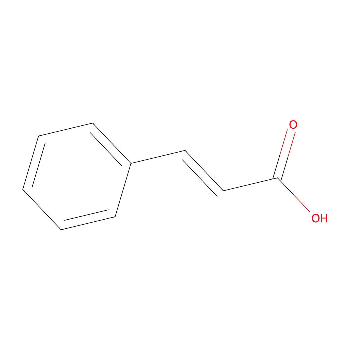 Cinnamic Acid molecular structure, CAS 140-10-3