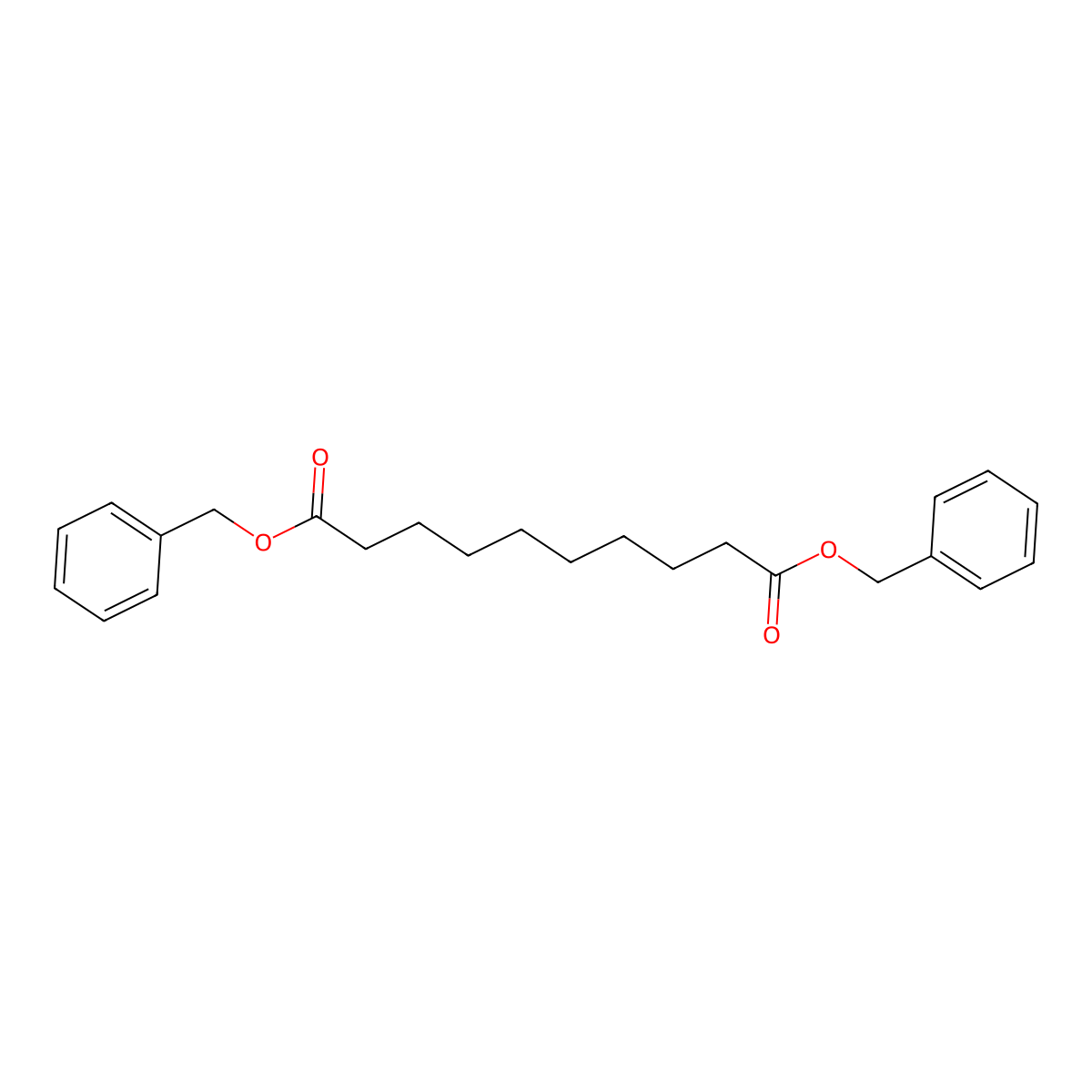 Dibenzyl sebacate molecular structure, CAS 140-24-9